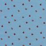 Tela de jersey de algodón Manzanas pequeñas – azul vaquero,  thumbnail number 1