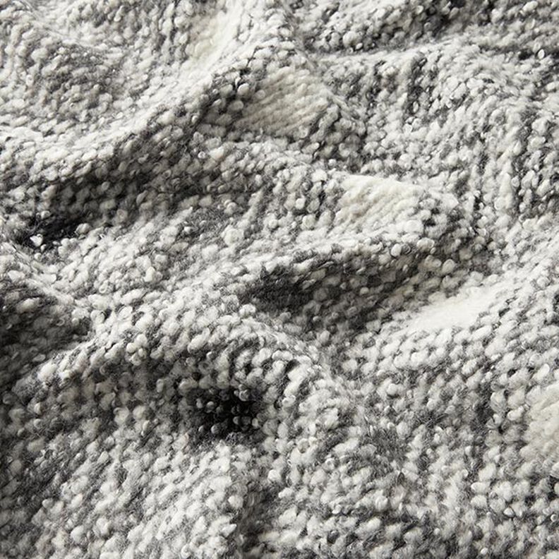 Punto bouclé mezcla de lana grandes rombos – gris,  image number 2