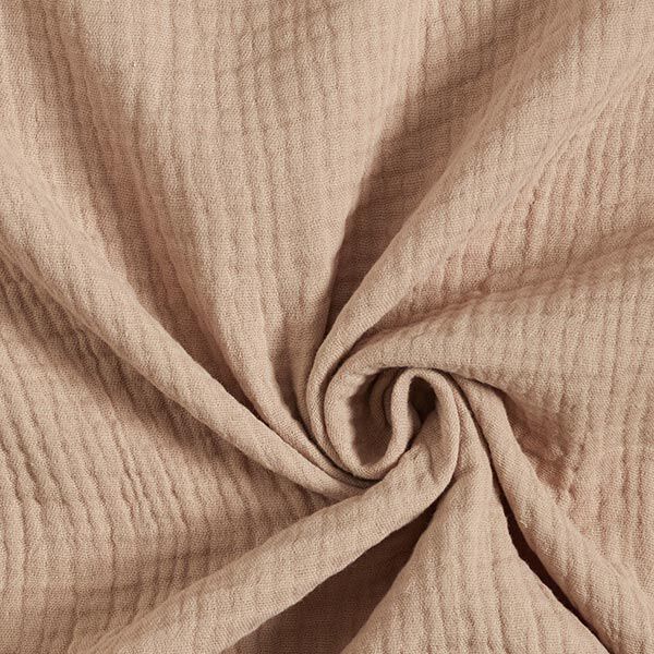 GOTS Muselina de algodón de tres capas – beige oscuro,  image number 1