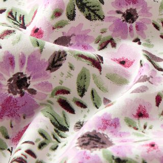 Popelina de algodón mar de flores – violeta pastel/blanco, 