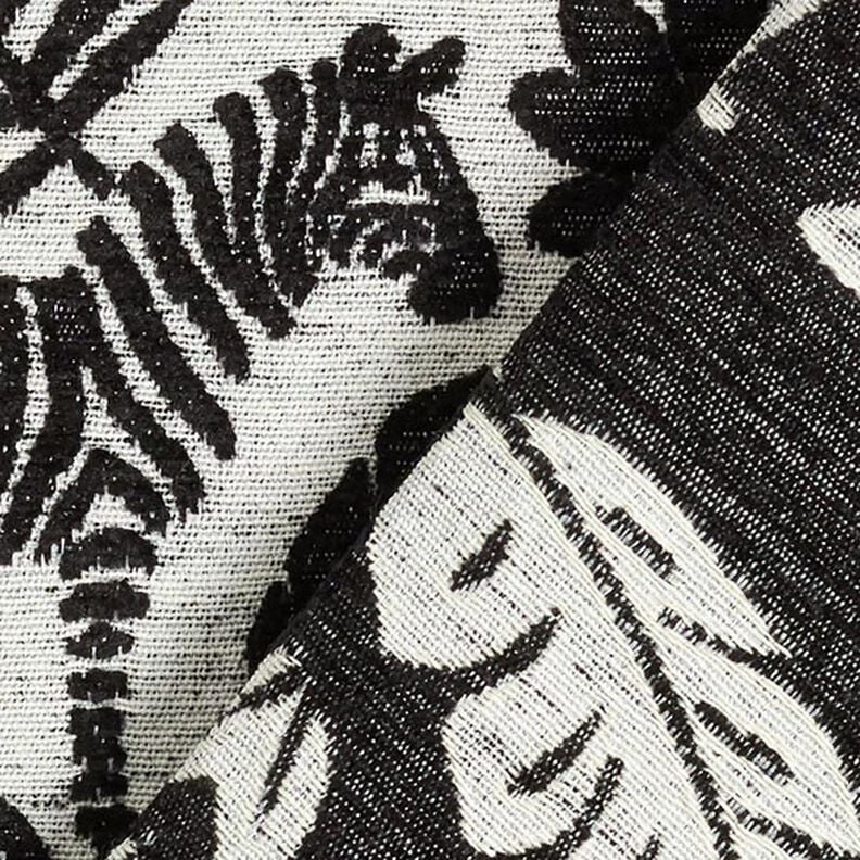 Chenilla-Jacquard Jungla barroca – negro/blanco lana,  image number 4