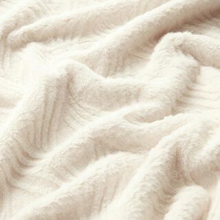Piel sintética Líneas onduladas – blanco lana, 