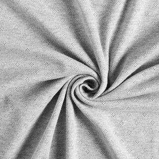 Jersey de punto fino con patrón de agujeros Melange – gris, 