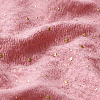 Muselina de algodón con manchas doradas dispersas – rosa/dorado, 