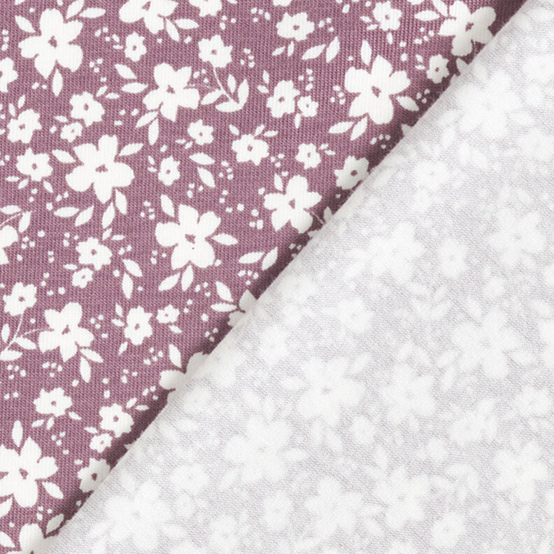 Tela de jersey de algodón Flores bicolor  – rosa viejo oscuro,  image number 4