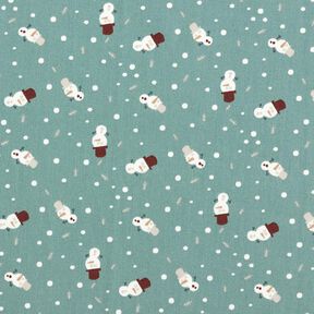Tela de algodón Popelina Bonitos muñecos de nieve – caña, 