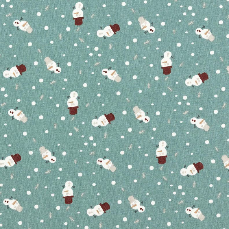 Tela de algodón Popelina Bonitos muñecos de nieve – caña,  image number 1