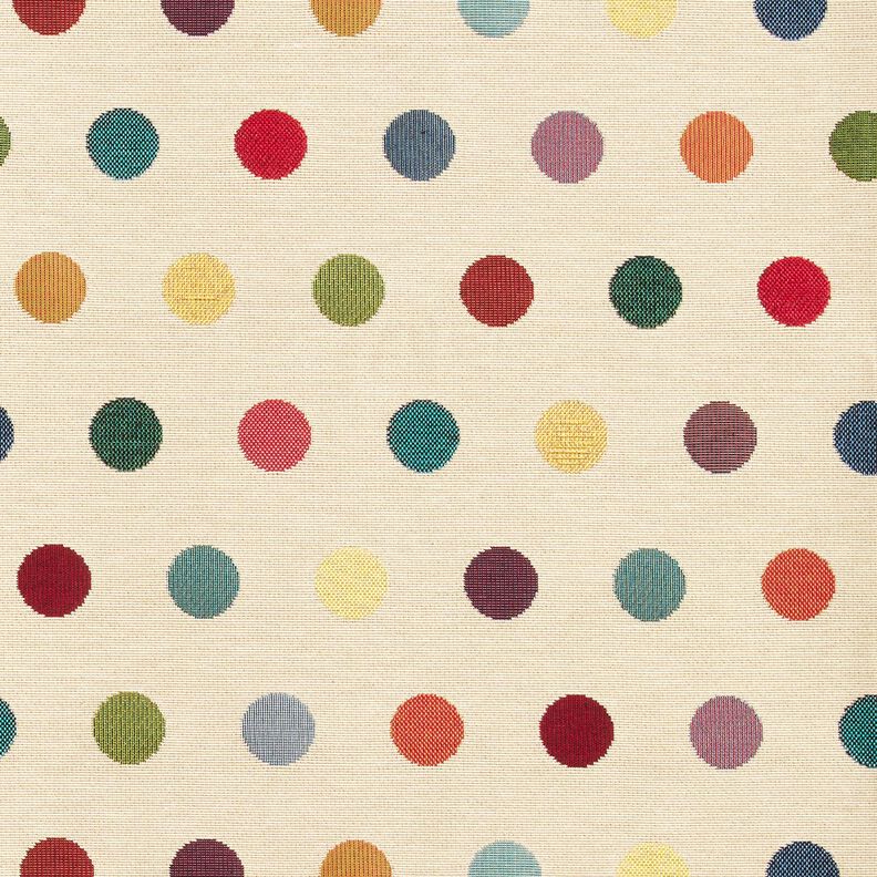 Tela decorativa Tapiz Puntos de confeti – beige claro/rojo,  image number 1