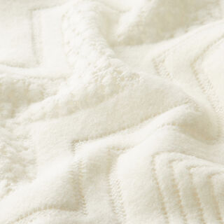 Patrón de encaje en zigzag de mezcla de lana – blanco, 