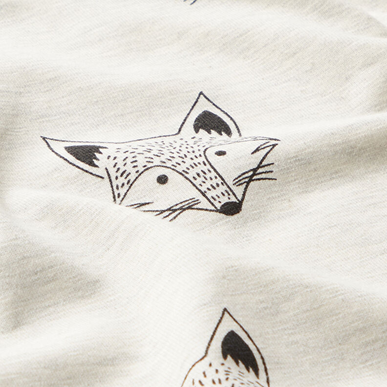 Tela de jersey de algodón Cara de zorro – blanco lana,  image number 2