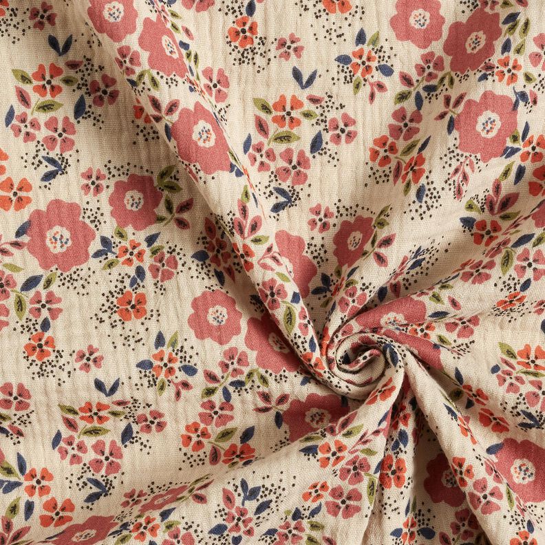 Muselina/doble arruga Mar de flores – marrón claro,  image number 3