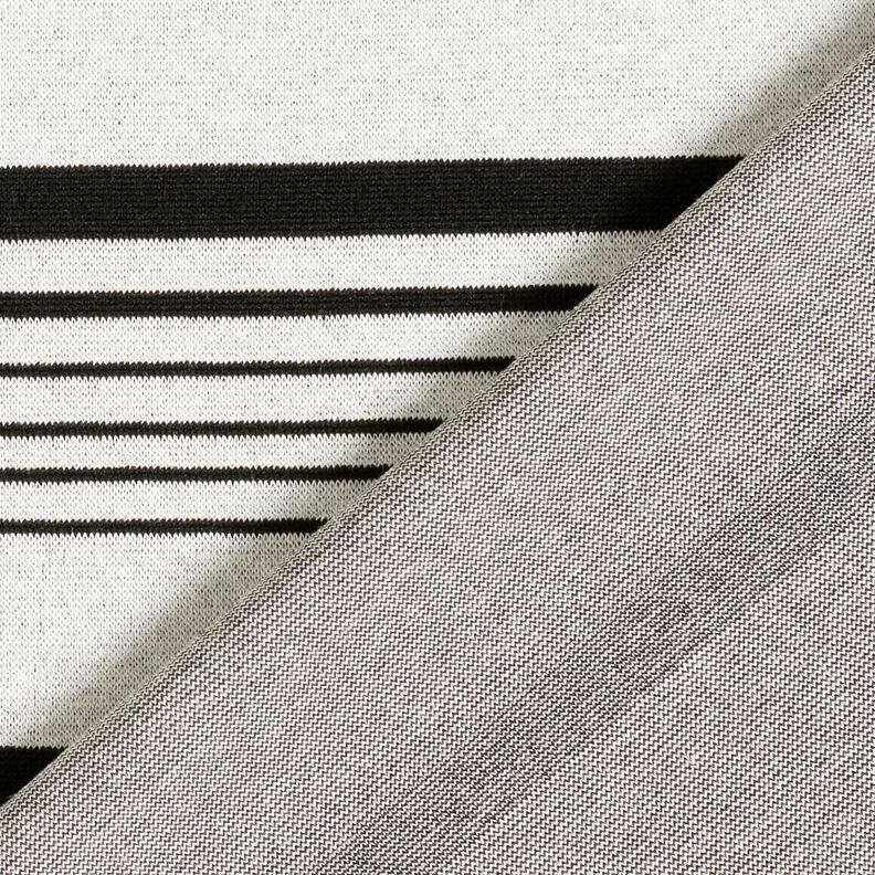 Punto jacquard rayas irregulares &ndash; blanco lana/negro,  image number 5