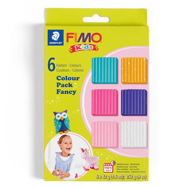 FIMO® Kids Plastilina para modelar [6x42 g], Brillante&Tonos pastel,  image number 1