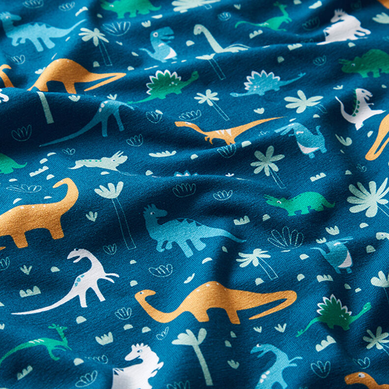 Tela de jersey de algodón Mundo de los dinosaurios | PETIT CITRON – petroleo,  image number 2