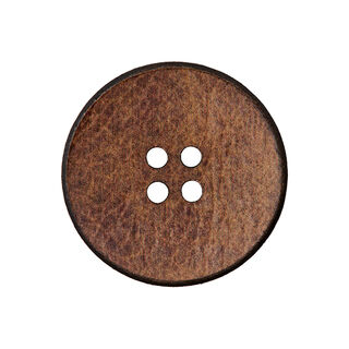 Botón de piel 4 agujeros Recycling – marrón, 