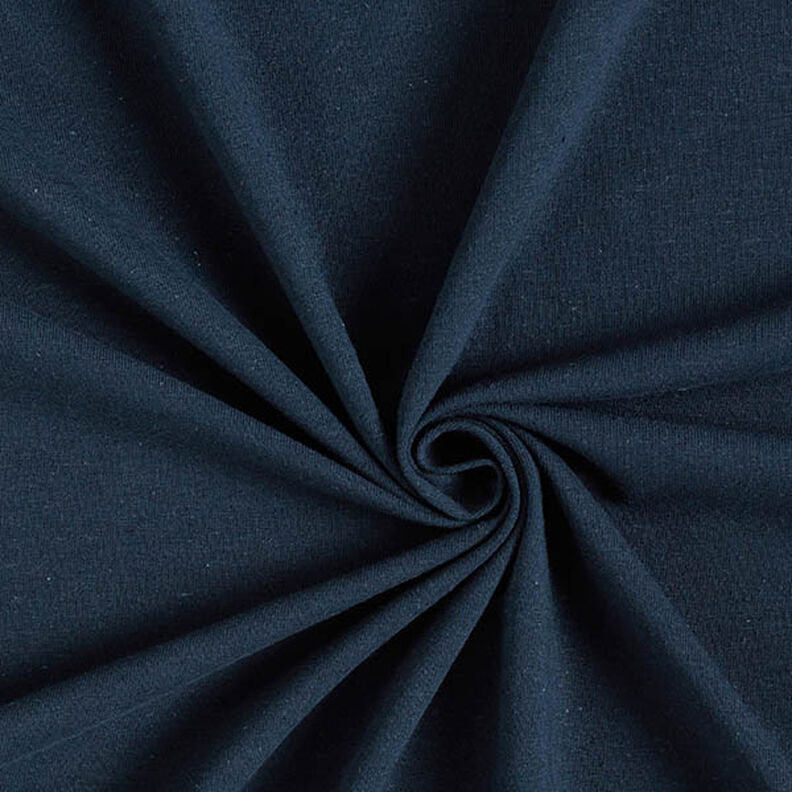 Tela de jersey mezcla de lino y algodón Uni – azul marino,  image number 1