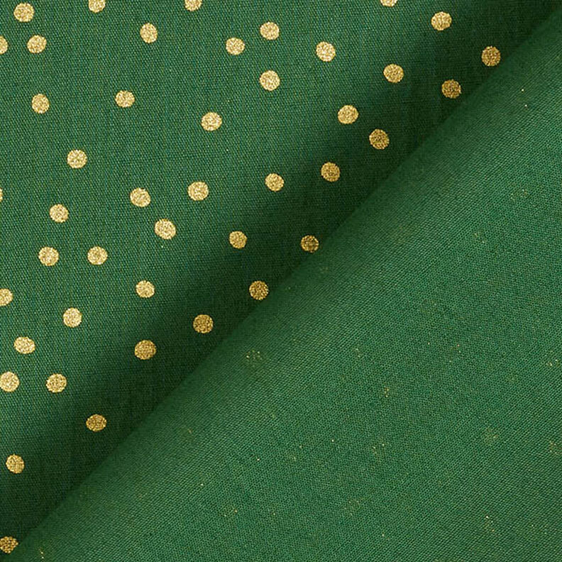 Tela de algodón Popelina Lunares finos – verde/dorado,  image number 4