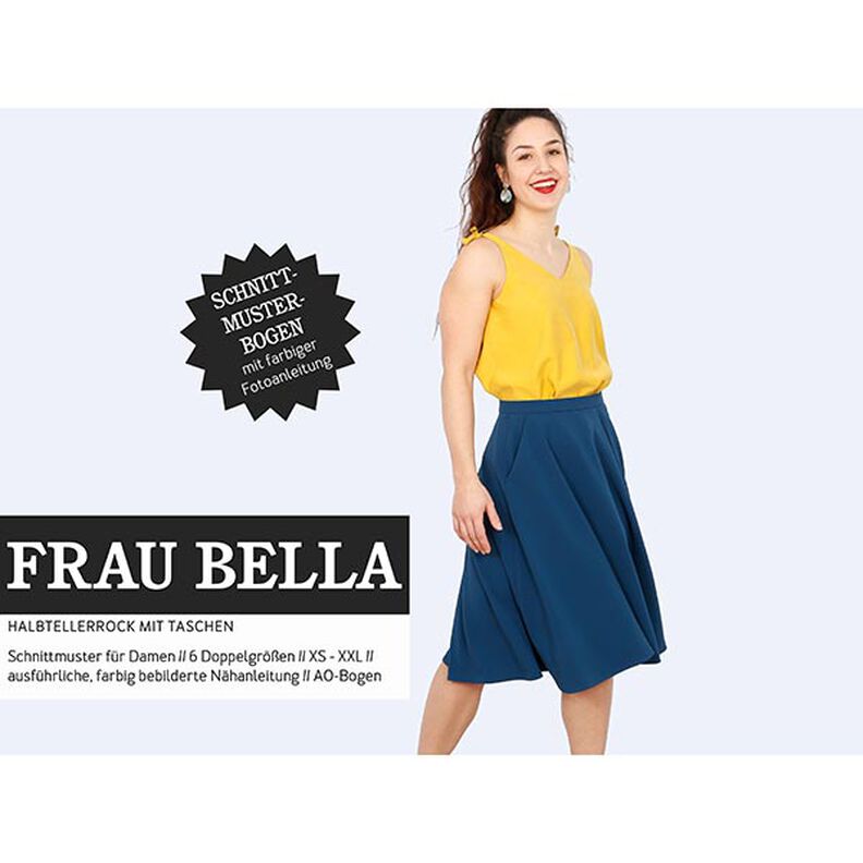 FRAU BELLA - Falda semicírculo con bolsillos, Studio Schnittreif  | XS -  XXL,  image number 1