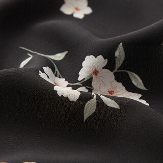 Tela de blusa con flores pequeñas – negro, 