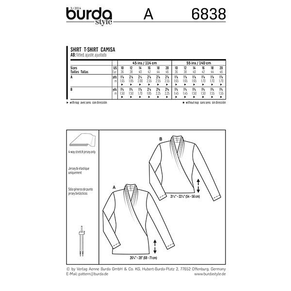Camisa, Burda 6838,  image number 4