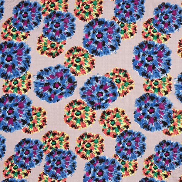 Mezcla de viscosa y algodón Flores patrón de cera – lila pastel,  image number 1