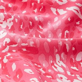 Tela crepé con estampado leopardo abstracto – rosa intenso, 