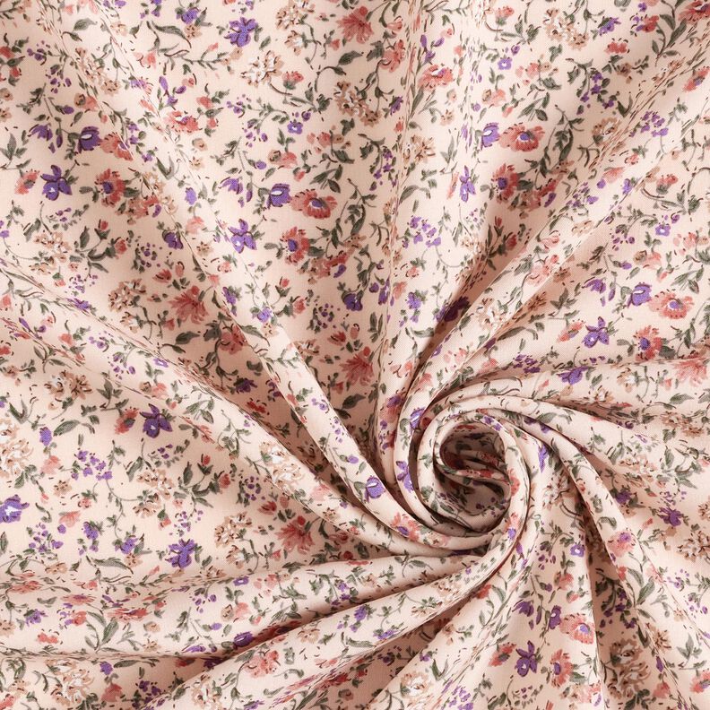 Tela de viscosa estampado de florecillas – rosado,  image number 3
