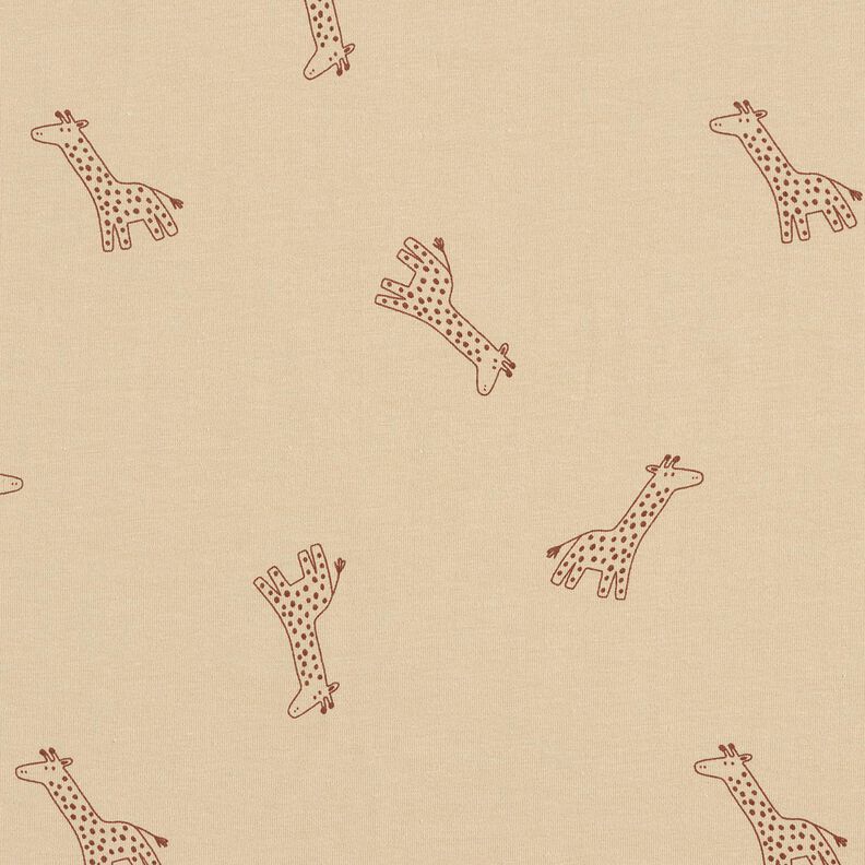 Tela de jersey de algod&oacute;n Jirafas &ndash; almendra,  image number 1