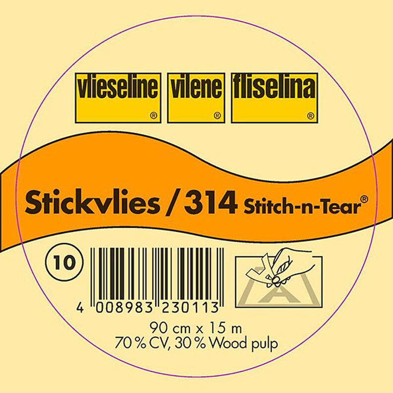 Soporte para bordados Stickvlies | Fliselina – blanco,  image number 2