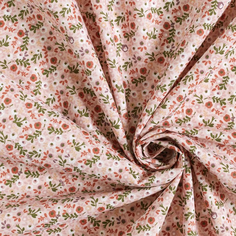 Popelina de algodón Flores pequeñas – rosado/cobre,  image number 3