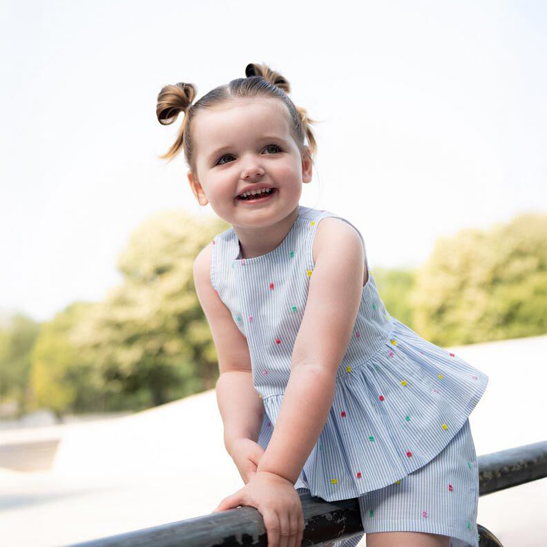 Batista de algod&oacute;n fina Dobby y Rayas | Poppy Fabrics &ndash; azul claro/blanco,  image number 5