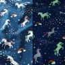 Tela decorativa Unicornios bailando Brilla en la oscuridad – azul océano/rosa,  thumbnail number 3