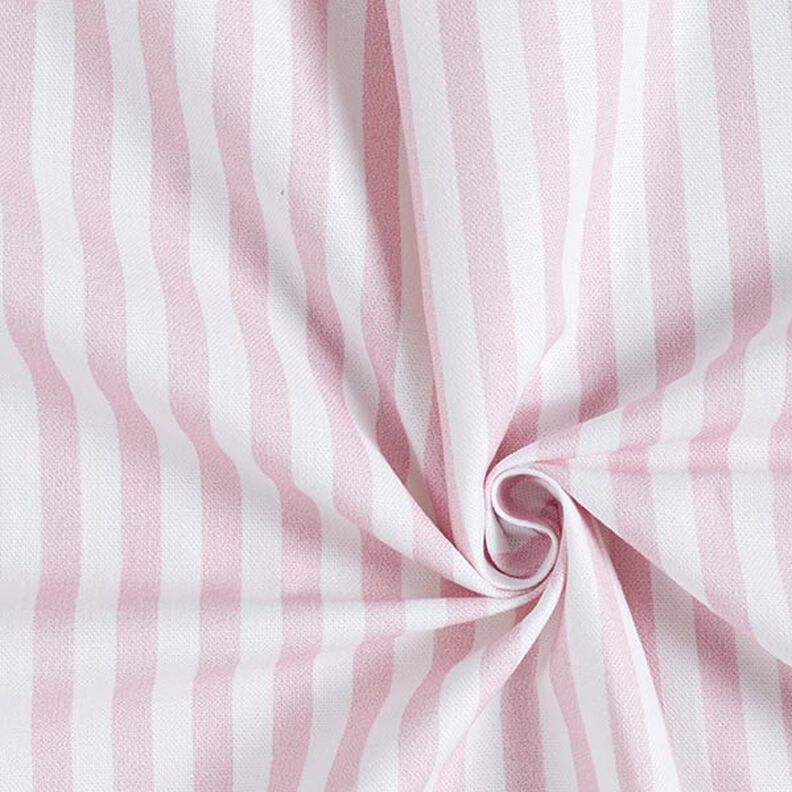 Tela decorativa Panama media Rayas verticales – rosado/blanco,  image number 3