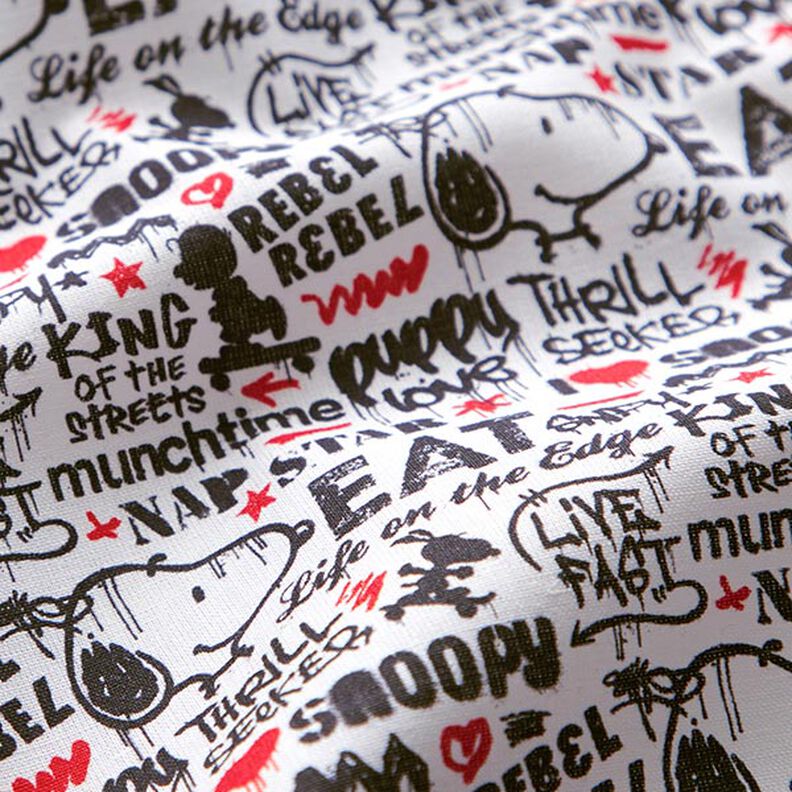 Popelina de algodón con licencia Snoopy Graffiti | Peanuts ™ – blanco,  image number 2