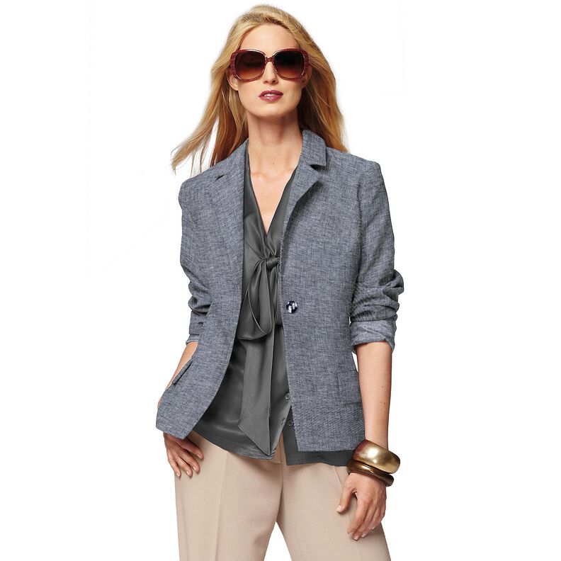 Mezcla de lino y algod&oacute;n Espina de pescado &ndash; azul noche,  image number 6