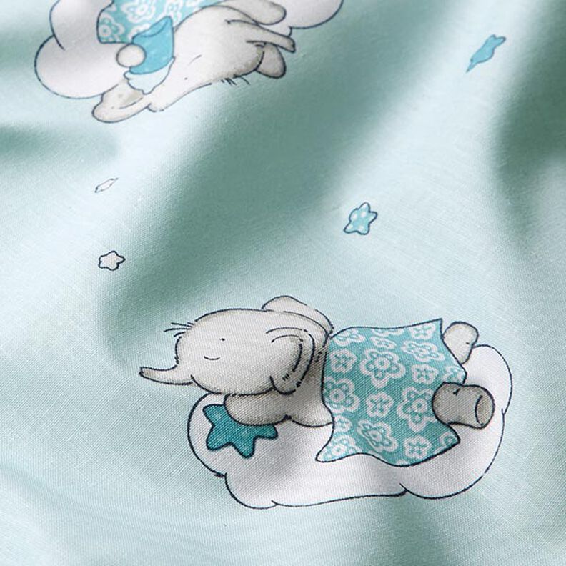 Tela de algodón Cretona  Elefante durmiente – gris/azul,  image number 2