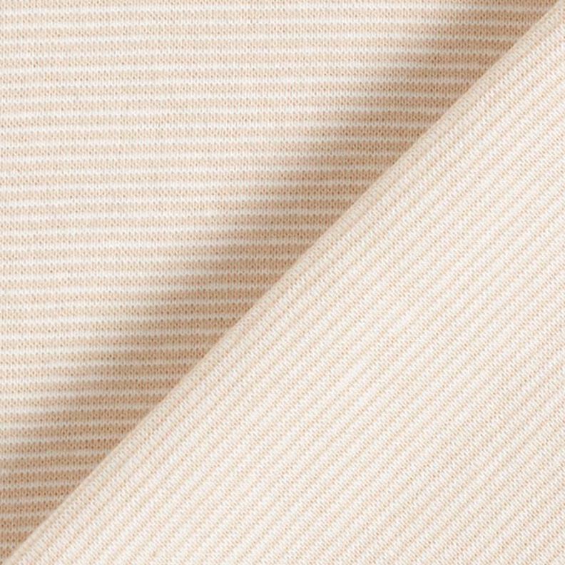 Tejido para puños con rayas estrechas – beige/blanco lana,  image number 3
