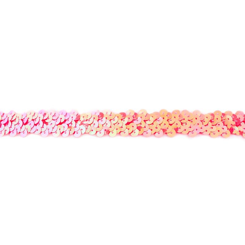 Ribete con lentejuelas elástico [20 mm] – naranja melocotón/rosa,  image number 1