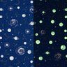 Tela decorativa Constelaciones Brilla en la oscuridad – azul marino/amarillo claro,  thumbnail number 1