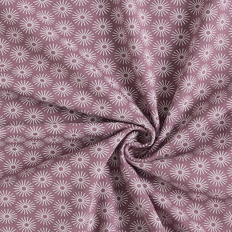Tela de jersey de algodón brillan las flores – berenjena,  image number 3