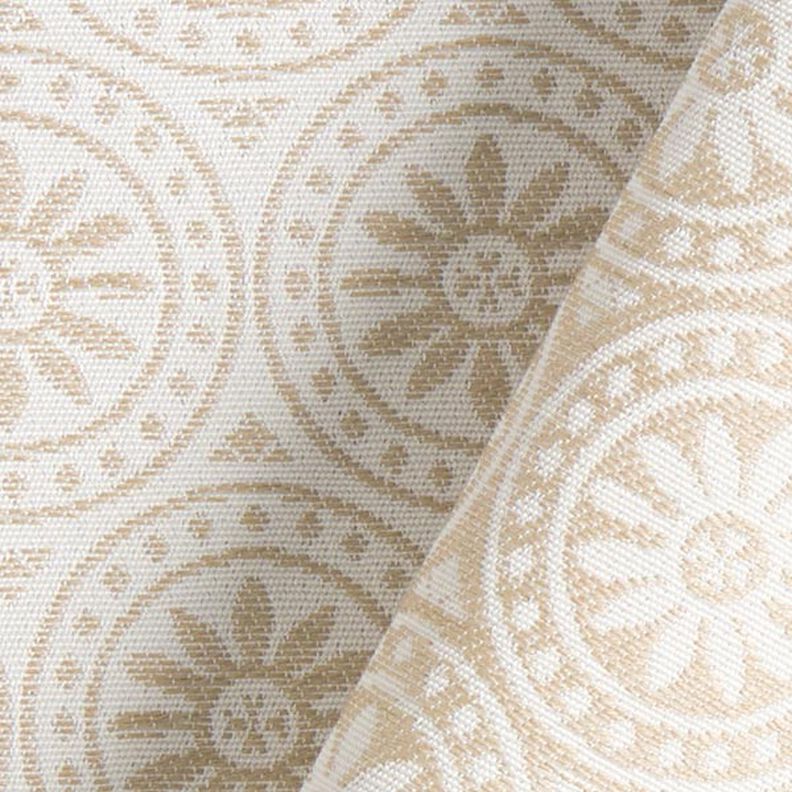 Telas para exteriores Jacquard Adornos círculos – beige/blanco lana,  image number 4