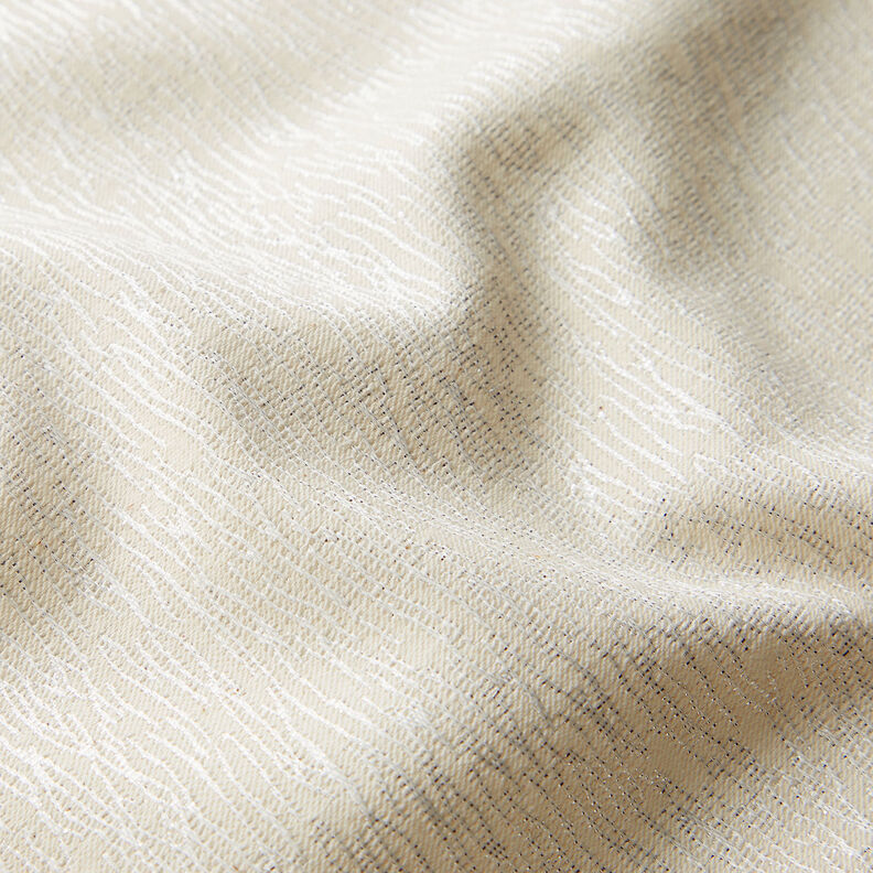 Ropa jacquard brillantes líneas serpentinas – blanco/plateado,  image number 2