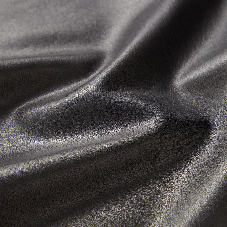 Piel sintética ligera lisa – negro,  image number 2
