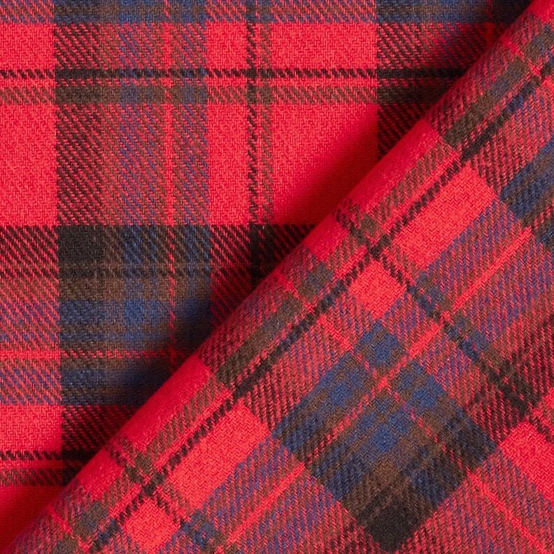 Franela de algodón Cuadros – chili/índigo,  image number 4