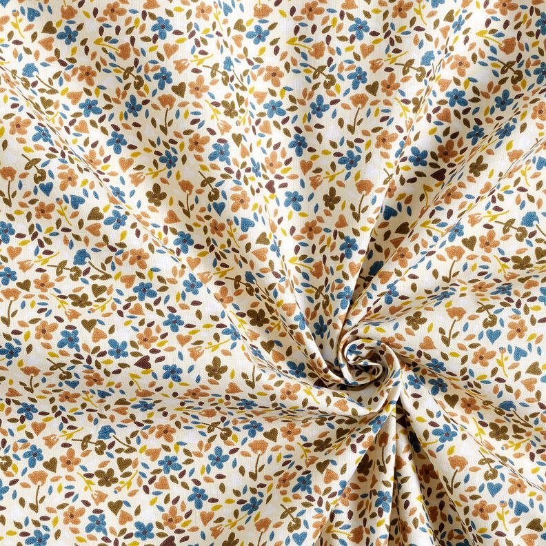 Tela de algodón Cretona Flores dispersas – beige claro/marrón claro,  image number 3