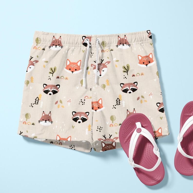 Popelina de algodón Cabezas de animales del bosque – naturaleza/cobre,  image number 6