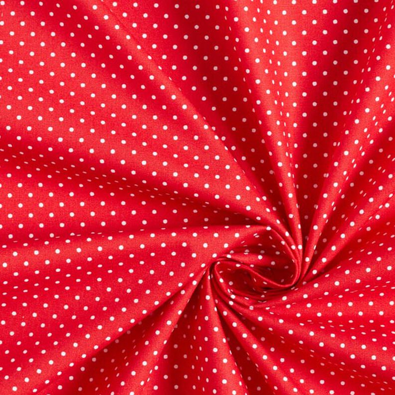 Popelina de algodón puntos pequeños – rojo/blanco,  image number 5