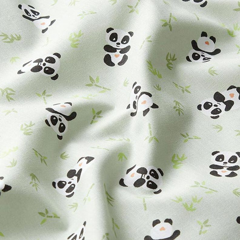 Tela de algodón Cretona panda tierno – verde,  image number 2