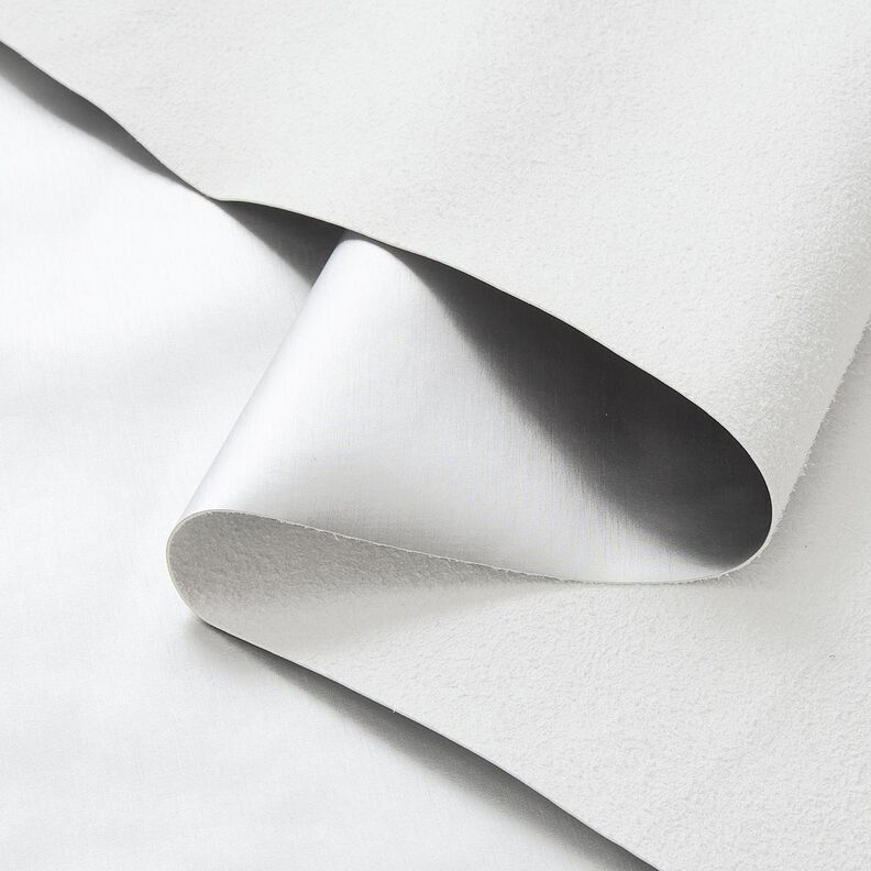 Tela de tapicer&iacute;a Imitaci&oacute;n de piel Resplandeciente &ndash; plata metalizada,  image number 7