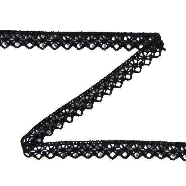 Encaje de bolillos (13 mm) 17 – negro,  image number 1